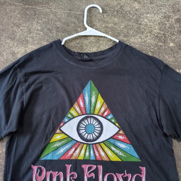 Pink Floyd Crop Top Shirt Womens S Black Cropped Retro Dark Side of the Moon - Picture 2 of 8